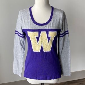 UW Huskies Women’s Long Sleeved Baseball T Shirt